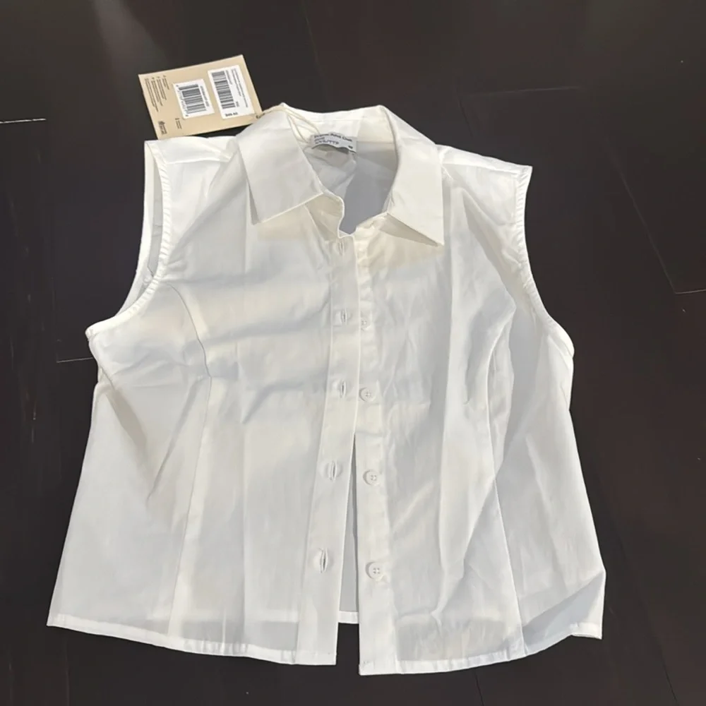 Frank & Oak Cropped Sleeveless Poplin Shirt - Picture 5 of 5